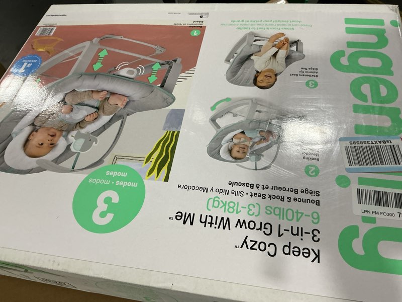 Condition photo showing Good Condition for Ingenuity Keep Cozy 3-in-1 Grow with Me Vibrating Baby Bouncer, Seat & Infant to Toddler Rocker, Vibrations & -Toy Bar, 0-30 Months Up to 40 lbs (Weaver)