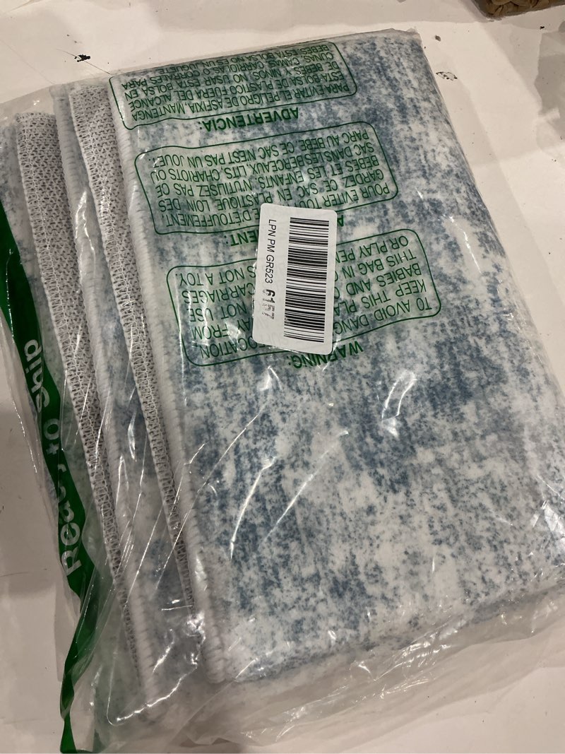 Condition photo showing Good Condition for amelia collection accent rug, ivory & blue, modern abstract distressed design, non-shedding & easy care, ideal for high traffic areas in entryway, living room(we don’t know size)