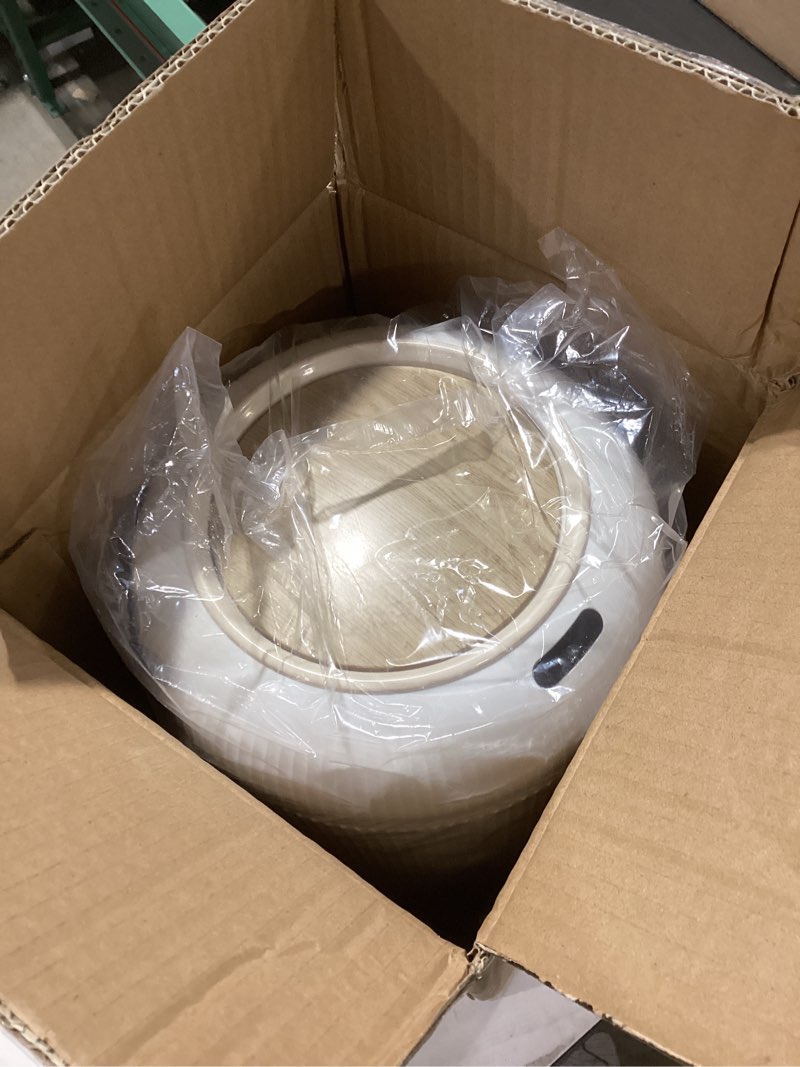 Condition photo showing New/Like New for Automatic Motion Sensor Bathroom Trash Can with Lid, 3 Gallon / 11L Touchless Trash Garbage Bin with Removable Legs for Kitchen, Bedroom, Office, Small Trash Cans Trashcan Wastebasket-White White Automatic with Legs