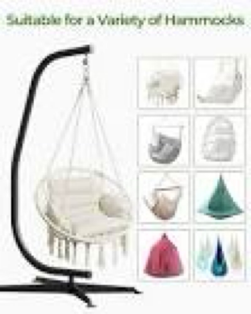 GREENSTELL Hammock Swing Stand, Hanging C-Stand with Buckle and Spring Hook, for Indoor, Outdoor, Sturdy Hanging Stand Max Load 330lbs