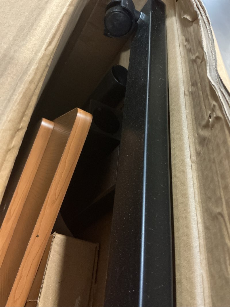 Condition photo showing As Is for tigerdad overbed bedside desk mobile rolling laptop stand tilting overbed table with wheels height adjustable tray table for laptop bed sofa side table (wood)