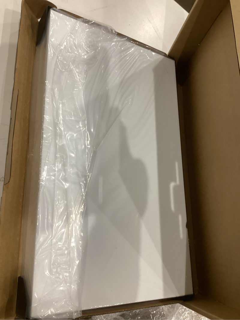 Condition photo showing New/Like New for Glossy White Sturdy Acrylic Serving Tray with Handles 12x20x2H Inches -Spill Proof- Decorative Trays Countertop Organizer for Ottoman Coffee Table Nightstand, sidetable, Breakfast, Tea, Food Glossy White 20" x 12" x 2"