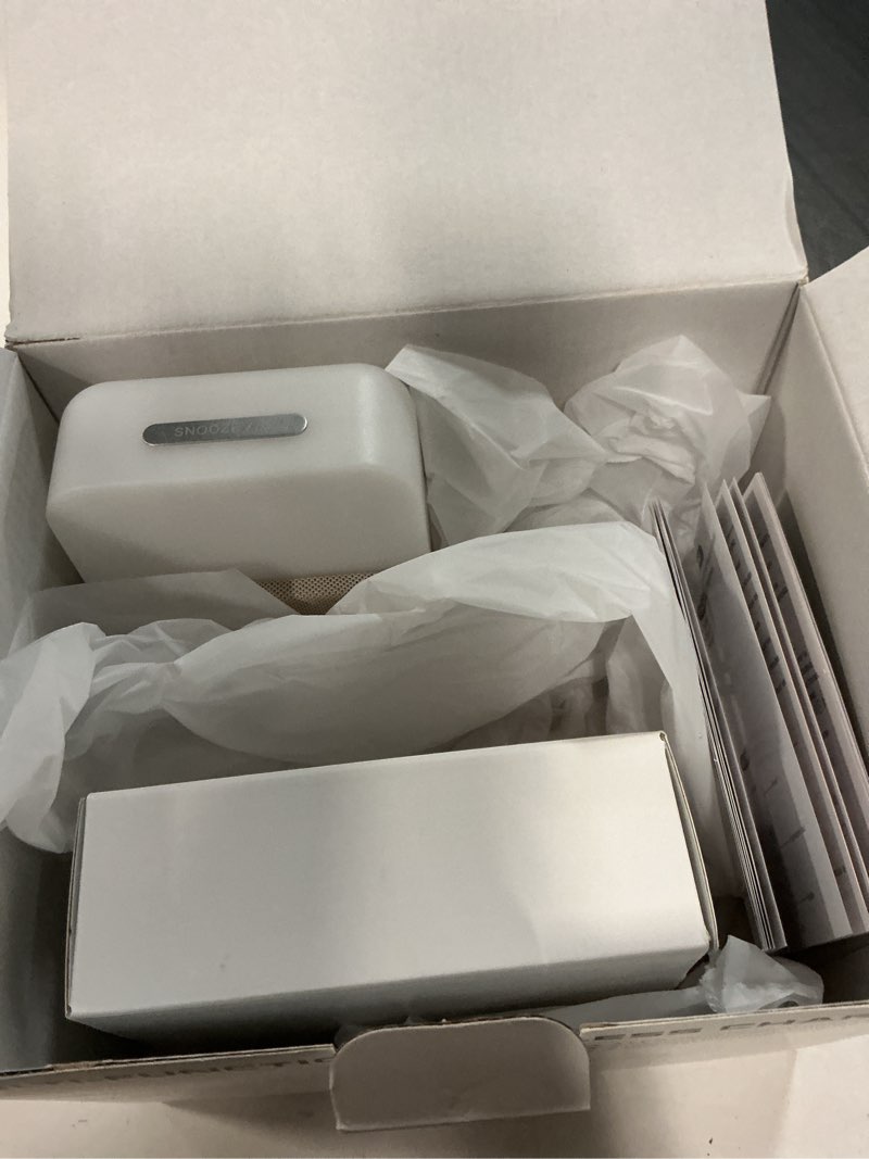 Condition photo showing Good Condition for alarm clock charging station for bedrooms, 7 in 1 wireless charging station, magnetic charger with night light bedside clock for iphone 17 16 15 14 13 12 pro max, apple watch, airpods (wood)