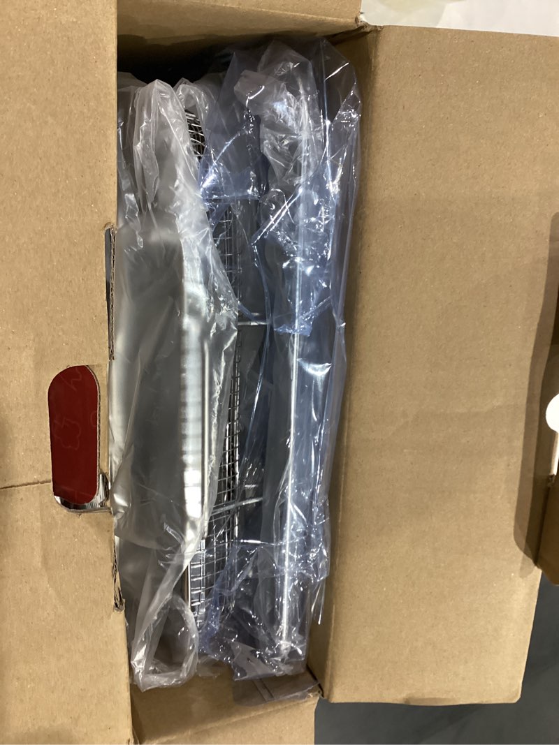 Condition photo showing Good Condition for Air Fryer Basket for Oven, 2 Set Oven Air Fryer Basket and Tray with 60 PCS Parchment Papers, DEGOVIN Crisper Tray Non-stick Stainless Steel Air Fry Pans for Convection Oven(15.8" × 11" & 13" × 9.7") SILVER- L+M