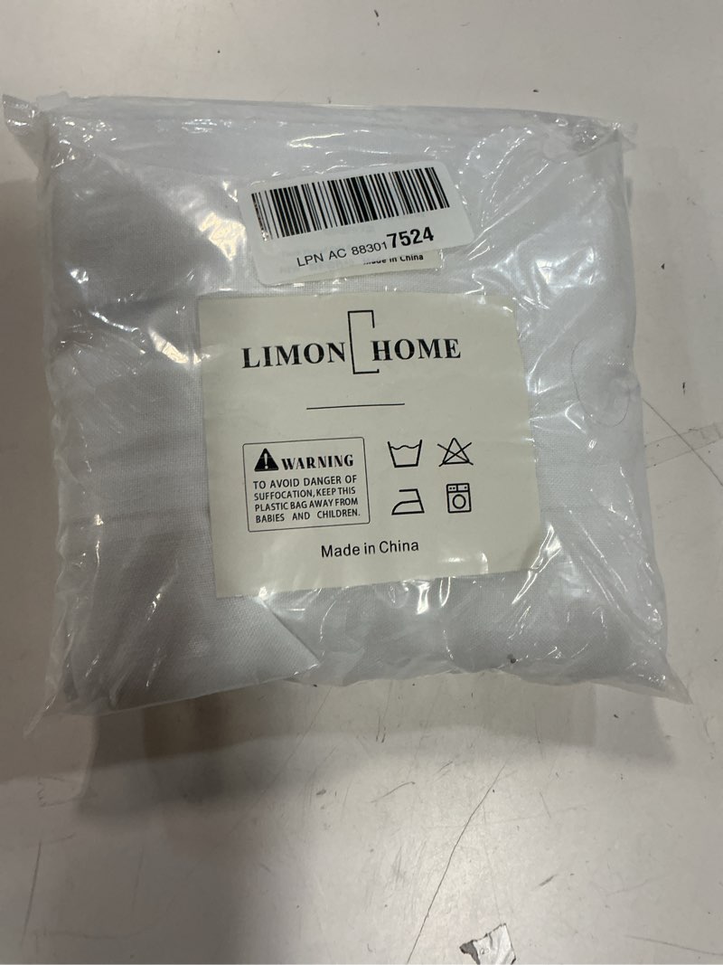 Condition photo showing New/Like New for limon home white cafe curtains 40 inch length pinch pleat curtains window treatments privacy with light filtering semi sheer curtains for kitchen, 24w x 40l, 2 panels 10 metal rings, 10 hooks white 24"w x 40"l (pack of 2)