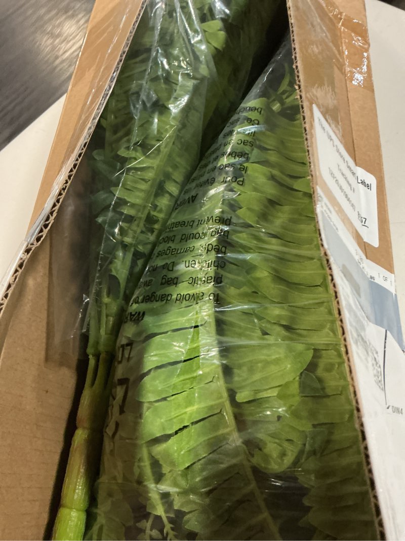 Condition photo showing Good Condition for forest prince 45" fake ferns, realistic large artificial bush plants, 2 artificial boston ferns with 59 fronds for outdoors planter indoor home garden porch decor