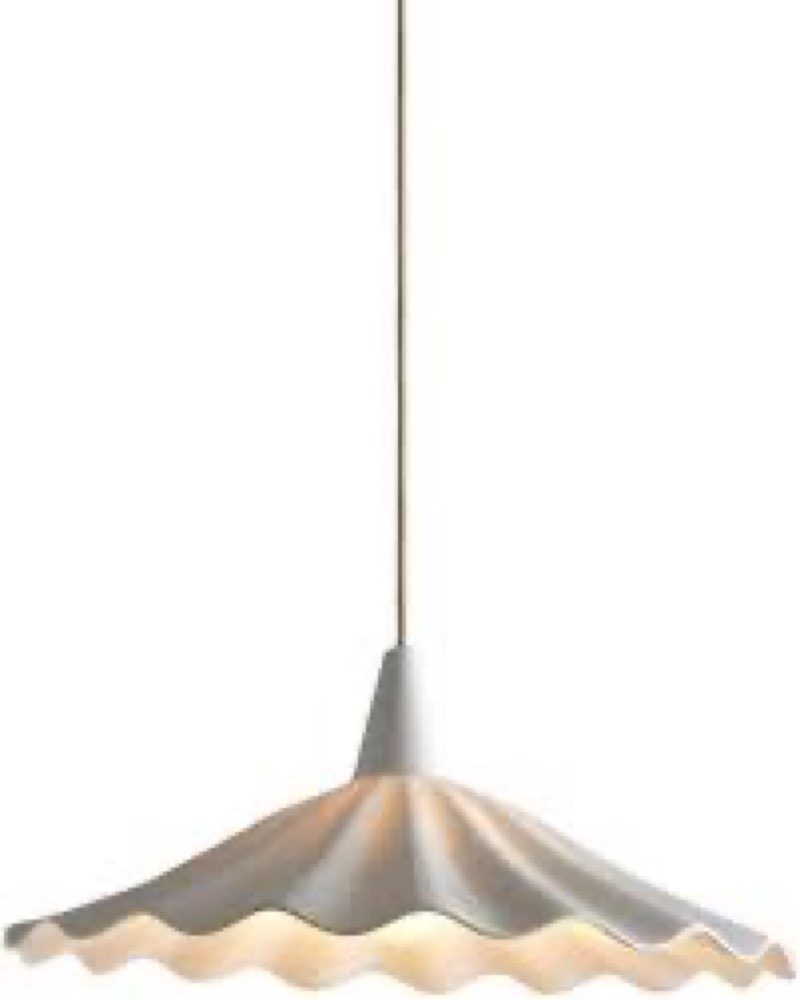 YXTSIMV 11.8" White Wavy Ceramic Pendant Light Shade,Vintage E26 Metal Loft Bar Ceiling Hanging Lamp