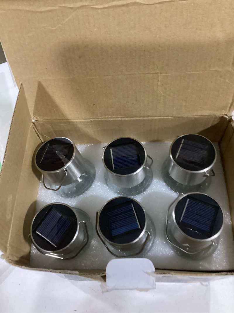 Condition photo showing New/Like New for gigalumi solar lights outdoor waterproof, 12 pack solar hanging lights garden decor, gifts for women, solar outdoor lantern waterproof cracked glass for yard, fence, tree(warm white) 12 pack warm white