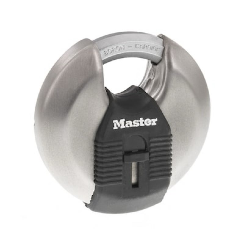 master lock heavy duty shrouded outdoor keyed padlock, 3-1/8-in wide x 5/8-in shackle