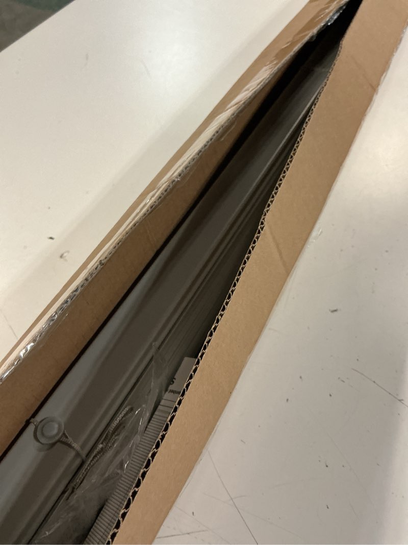 Condition photo showing Good Condition for no drill blinds for windows 1" vinyl l-shaped slats cordless mini blinds for home, for window size 37" w × 48" h grey grey 37" w × 48" h