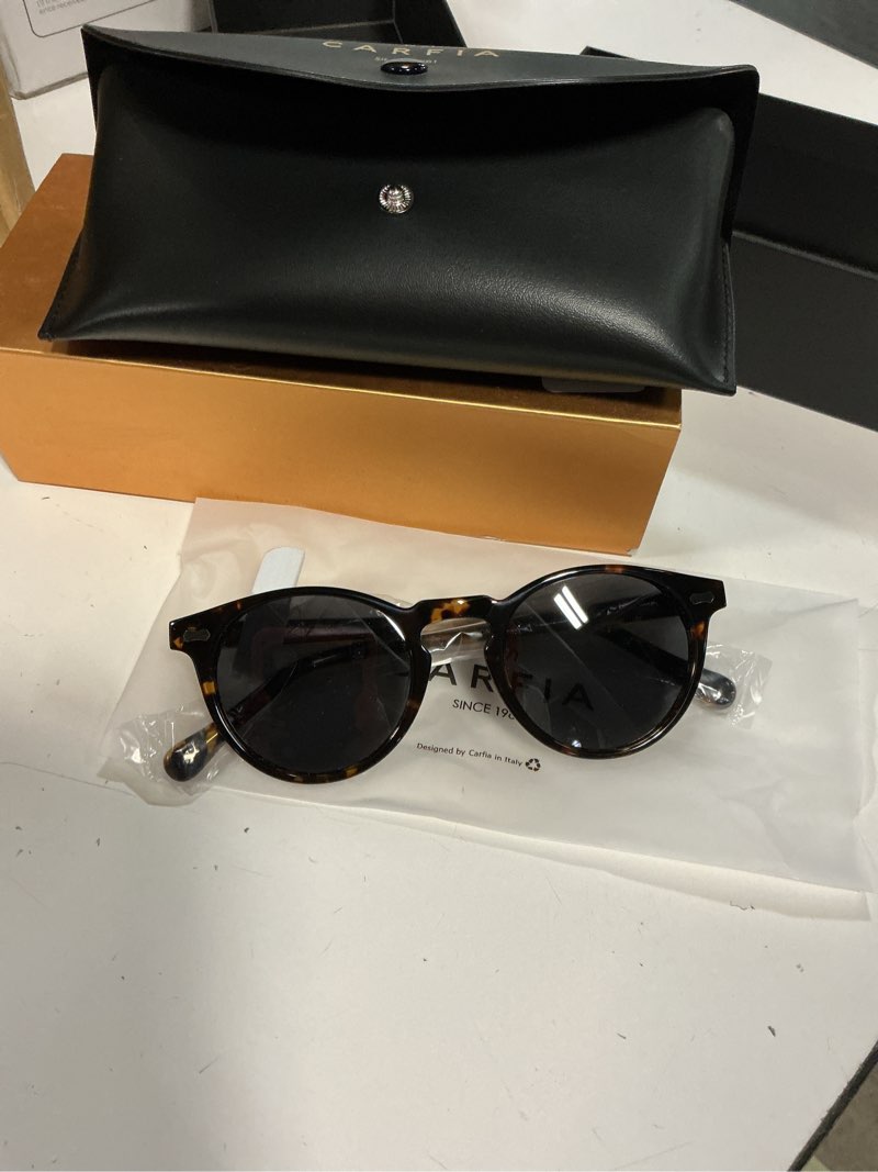 Condition photo showing Good Condition for carfia polarized sunglasses for women: acetate frame, small/medium size, uv400 protection - anti glare ca5288 1. tortoise frame grey lens small face frame width 138mm