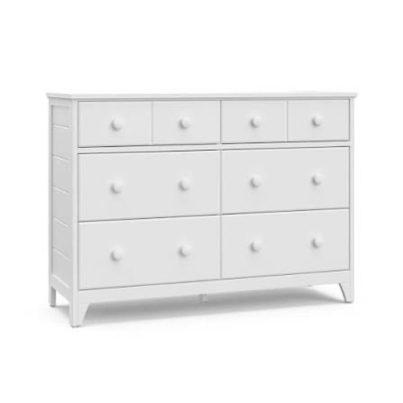 Storkcraft Moss 6 Drawer Dresser (White) – GREENGUARD Gold Certified Nursery Dresser, Safety-Focused