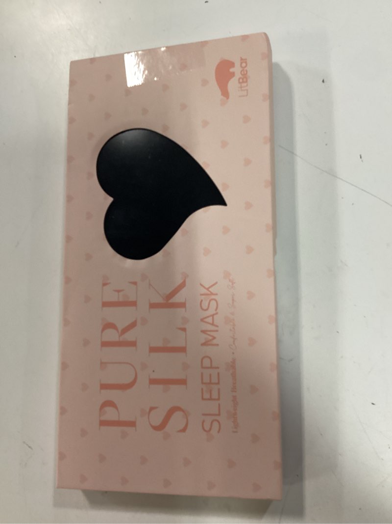Condition photo showing New/Like New for litbear silk sleep mask for side sleeper, eye mask sleeping for women men 100% 22 momme pure mulberry silk, face-hugging padded eye cover for sleeping with adjustable band (black)