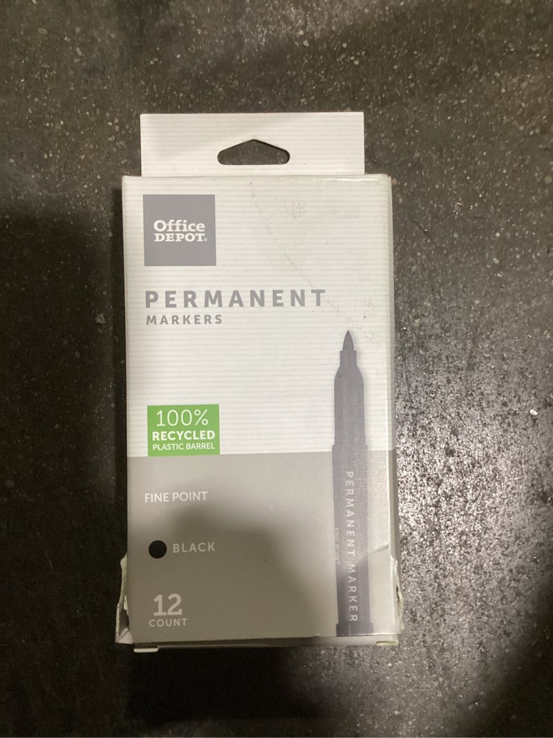 Condition photo showing Good Condition for office depot permanent markers fine point 12 count