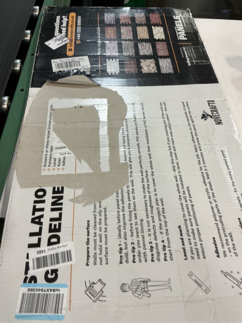 Condition photo showing New/Like New for 3D Artificial Stone Wall Panels 37.8’’x18.9’’ - 10 Sheets, Covers 4.6 sqm / 49.6 sq ft - Decorative PVC Slate Wall Panels for Cladding - Kitchen, Living Room, Bedroom, Office - Natural Grey Rock Stone