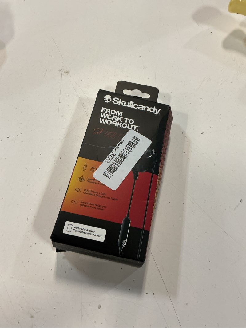 Condition photo showing New/Like New for skullcandy set usb-c wired earbuds with noise isolating fit, in-line microphone call and track control for iphone android, ear gel sizes included for custom fit - true black true black usb-c set usb-c