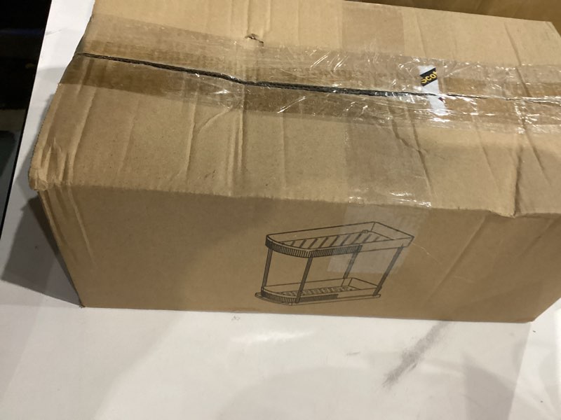 Condition photo showing New/Like New for 2 Pack Large Pull Out Bathroom Organizers and Storage,2 Tier 12.8? Tall Sliding Kitchen Under Sink Organizer for Cleaning Products Storage,Acrylic Clear Bathroom inder Sink Organizer,Undersink Storage