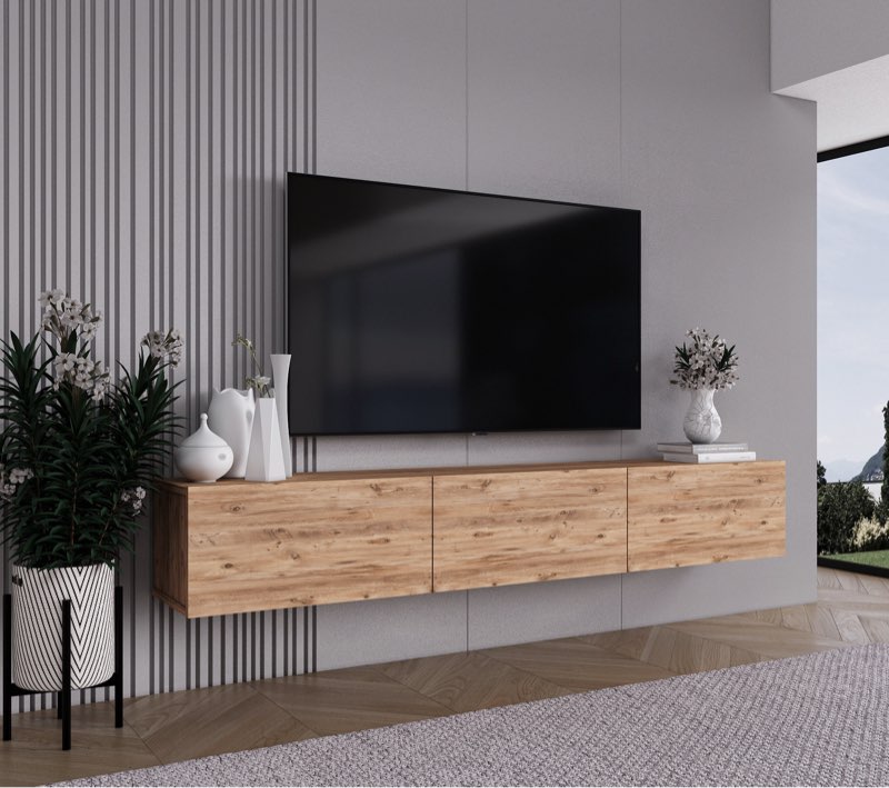 Latinya Floating TV Stand  Wall-Mounted Media Console 70.8'' W Storage Credenza