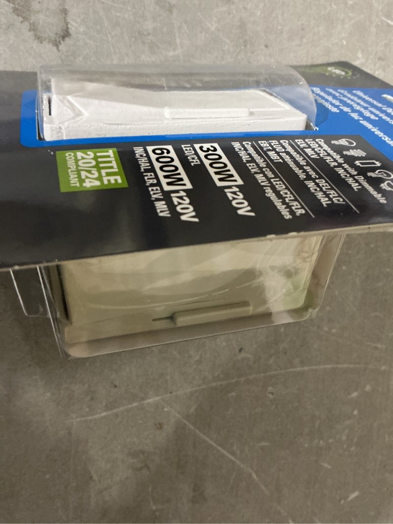 Condition photo showing As Is for eaton universal single-pole/3-way led decorator light dimmer, white/light almond/ivory