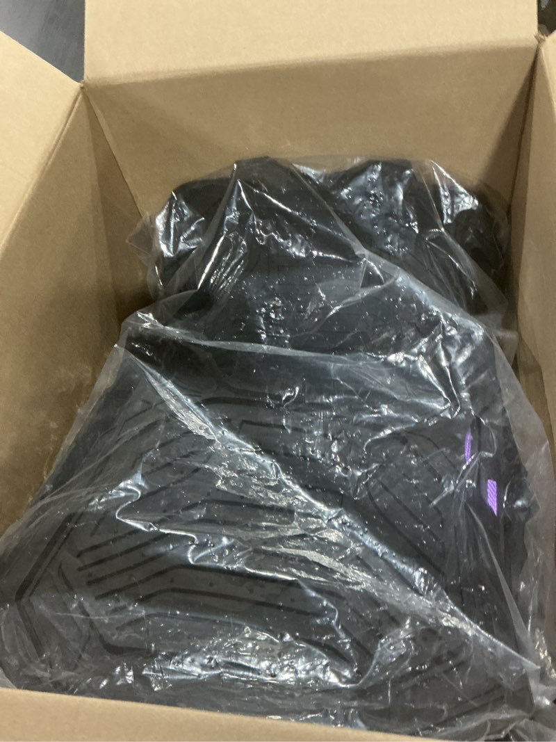 Condition photo showing Good Condition for pic auto heavy duty rubber floor mats, purple aluminum film car mats set, front and rear car mats with anti-slip backing, all weather protection, trim-to-fit for automotive suv, sedan, van