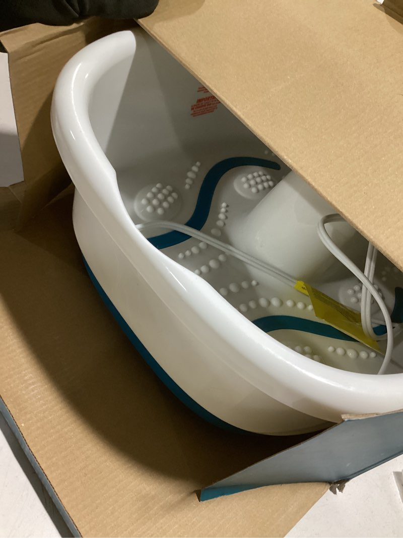 Condition photo showing Good Condition for homedics bubble mate heated foot spa bubble foot massager with raised massage nodes and removable pumice stone