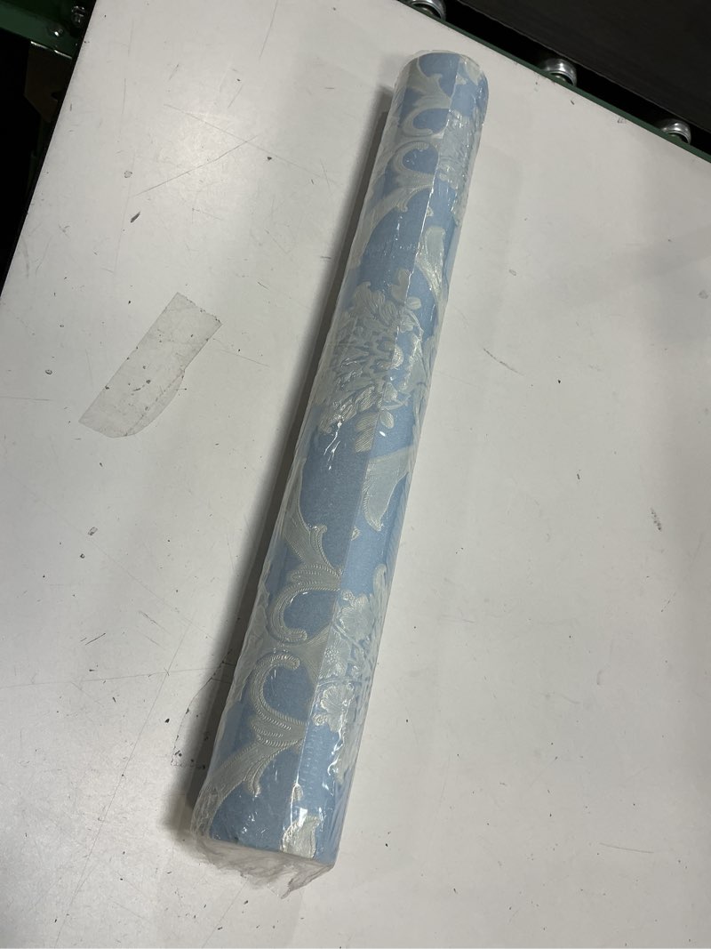 Condition photo showing Good Condition for TAOGIFT Victorian Damask Embossed Wallpaper Peel and Stick Wall Paper Mural for Bedroom Bathroom Living Room Home Decoration (Light Blue?53cmx5m) 197 x 20.83 inches Light Blue