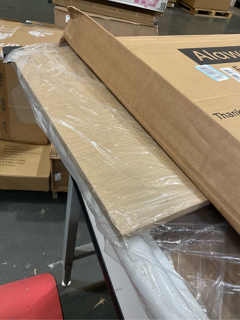 Condition photo showing Good Condition for folding desk - 39.4” wood top foldable desk for small spaces | no assembly required compact desk for home office, writing, and study beige 39.4"w x 19.7"d