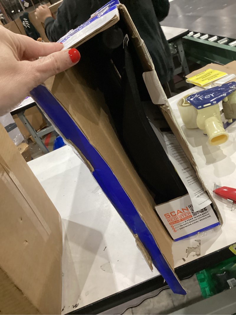 Condition photo showing As Is for Snow Joe SJ-SHLV20 Shovelution Snow Shovel with Spring-Assist Handle, Heavy-Duty Shovel for Fast Snow Removal, 20 Inches, Blue 20-Inch Original Blue