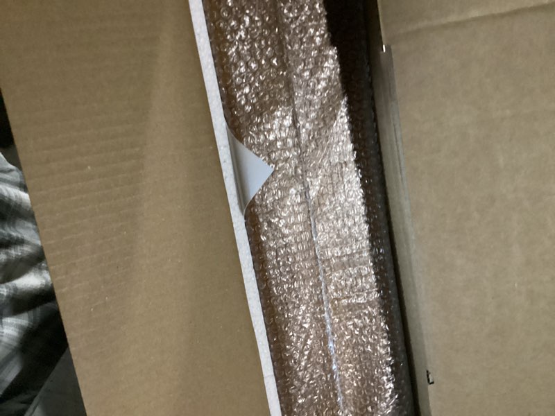 Condition photo showing New/Like New for personalized diy flag case for burial flag by yourself, glass front brown display case for memorial 5'x9.5' flag, custom name wood shadow box for military, metal letters and logo stickers wall mounted