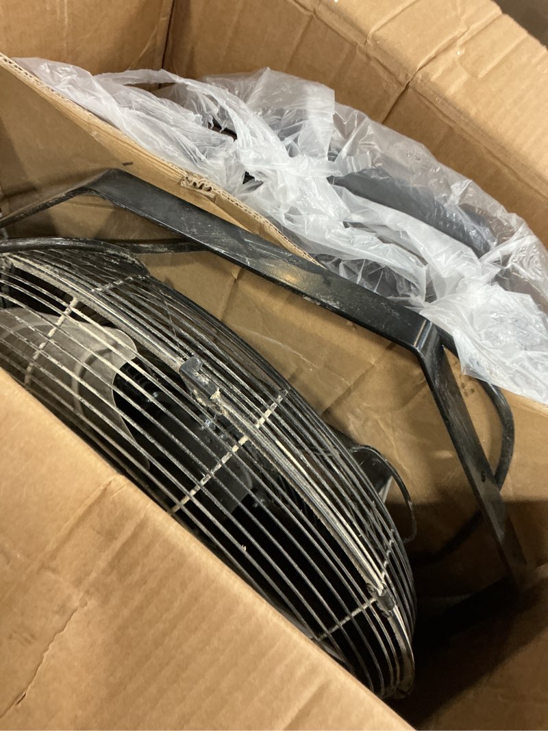 Condition photo showing As Is for vevor wall mount fan, 2 pcs 18 inch waterproof, 3-speed high velocity max. 4000 cfm industrial wall fan for indoor, commercial, residential, warehouse, greenhouse, workshop, basement, garage,black 18 inch 2 pack waterproof