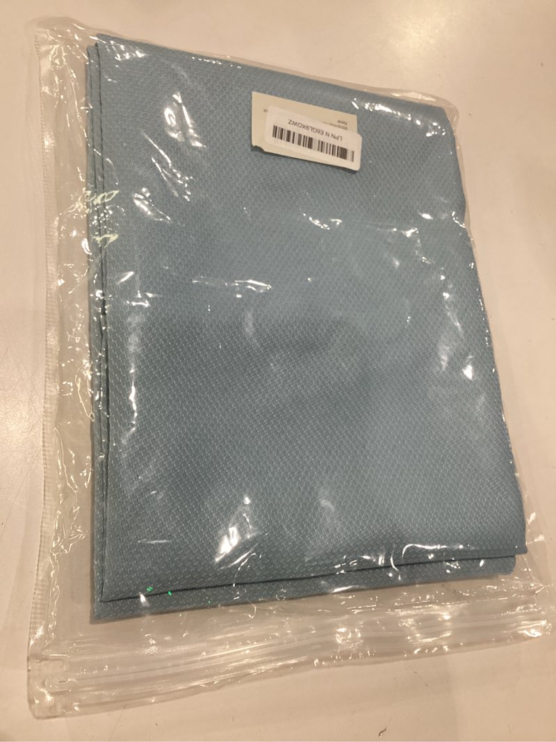 Condition photo showing New/Like New for biscaynebay fabric square tablecloths 54x54 inches, light blue water resistant spill proof table cloth small card folding table covers linen for dining, kitchen, wedding and parties, machine washable 54" x 54" (square) light blue