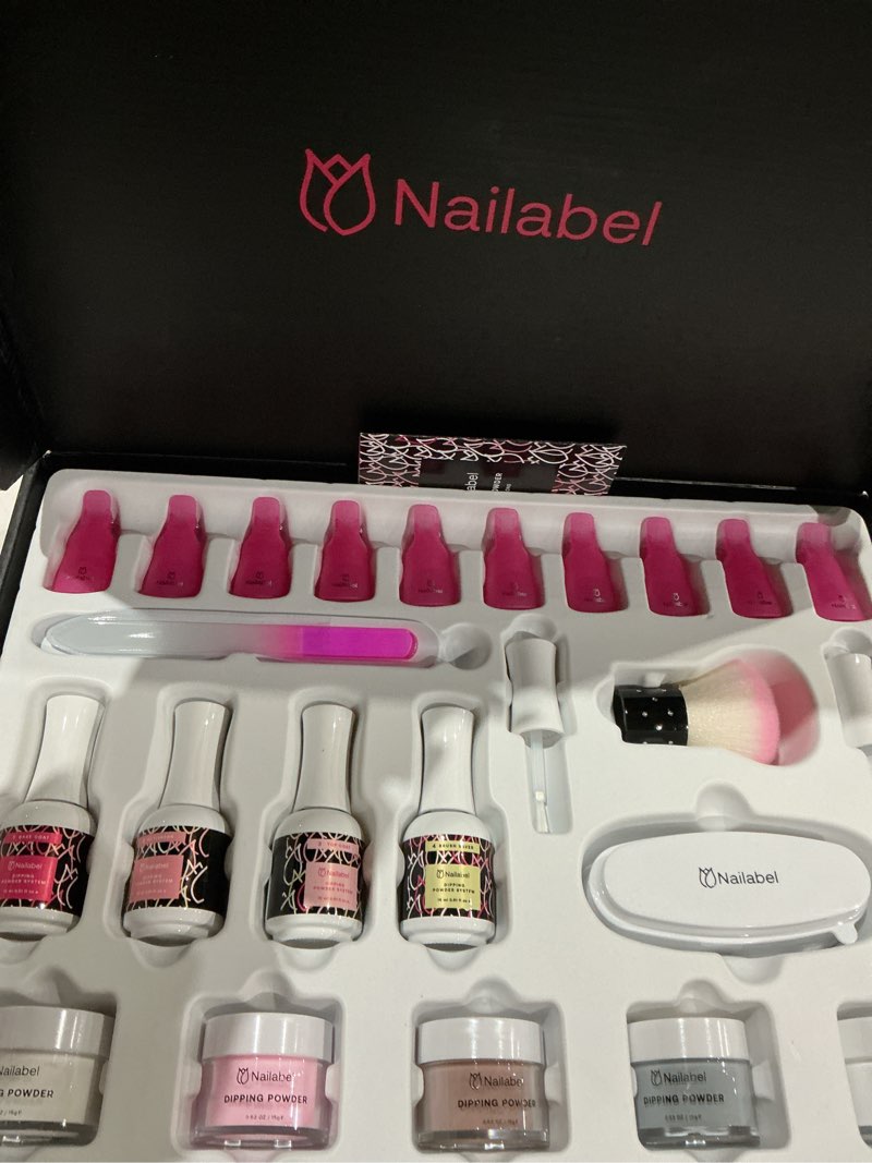 Condition photo showing Good Condition for acrylic dipping powder kit, 5 colors, french nail manicure with liquid set for home and professional use, 1 count