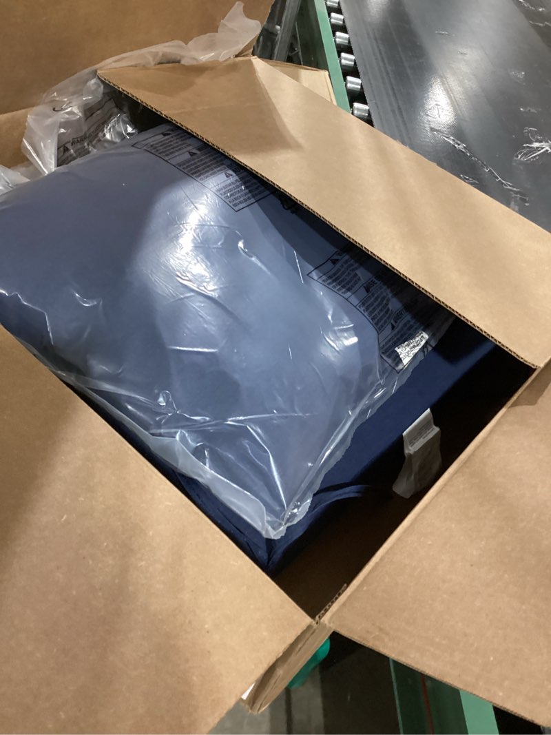 Condition photo showing As Is for C-Hopetree Indoor Outdoor Dining Chair Cushions with Ties, Seat Pads for Kitchen with Washable Cover and Non-Slip Bottom, High-Resilient Foam, Waterproof, 17" x 16" x 2", Navy Blue, Set of 4 Pack of 4 Navy Blue