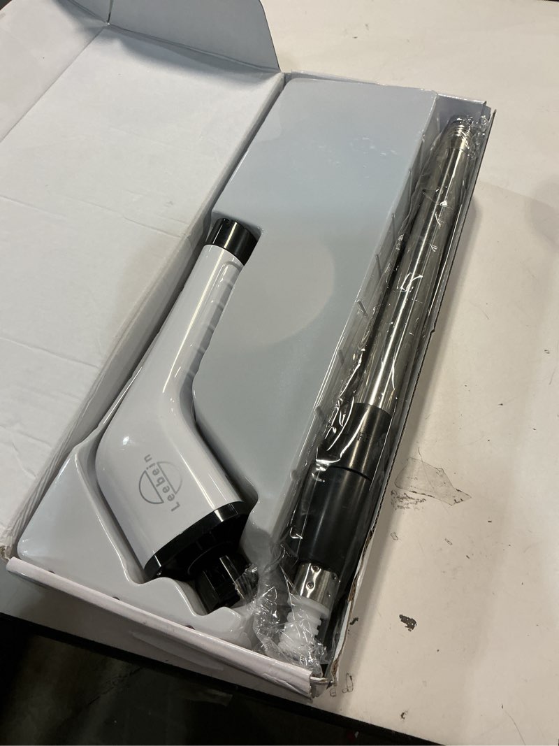 Condition photo showing New/Like New for Leebein Electric Spin Scrubber, Cordless Cleaning Brush with 8 Replaceable Brush Heads, Tub and Floor Tile 360 Power Scrubber Dual Speed with Adjustable & Detachable Handle for Bathroom Kitchen Car White