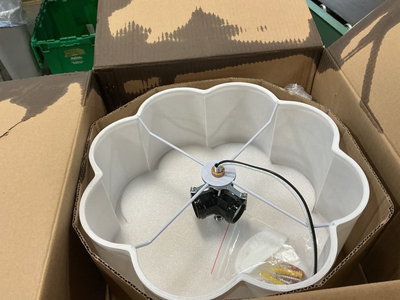 Condition photo showing Good Condition for bargeni semi flush mount ceiling light,13 inch modern ceiling light fixture,gold light fixtures ceiling mount with flower-shaped fabric shade, flush mount light fixture for bedroom,living room,hallway flower-gold 13 inch