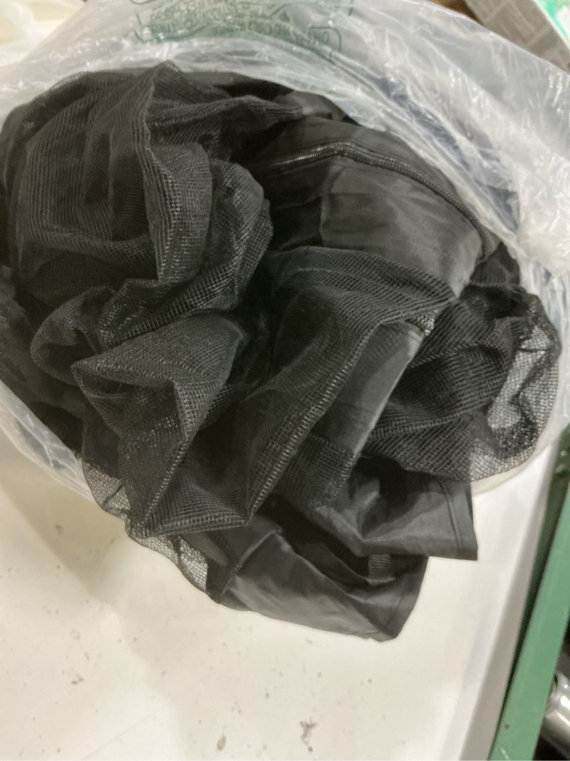 Condition photo showing As Is for replacement gazebo mosquito netting 10x12ft, universal outdoor pergola 4-panel patio screen walls with zipper (mosquito netting only, black) black 10x12 ft