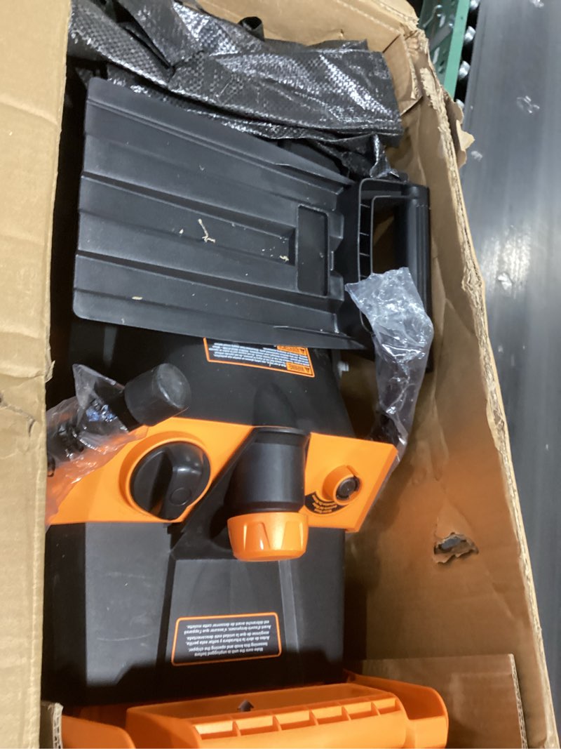 Condition photo showing As Is for lawnmaster fd1501 electric wood chipper shredder 15-amp 1.5-inch cutting diameter max 10:1 reduction