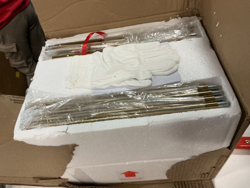 Condition photo showing As Is for 2 Pack 1 Light Hanging Indoor Kitchen Island Pendant Ceiling Light 8.2" Drum Clear Glass Shade Fixture,Gold Finish Modern Farmhouse Dinning Over Sink Adjustable Rod