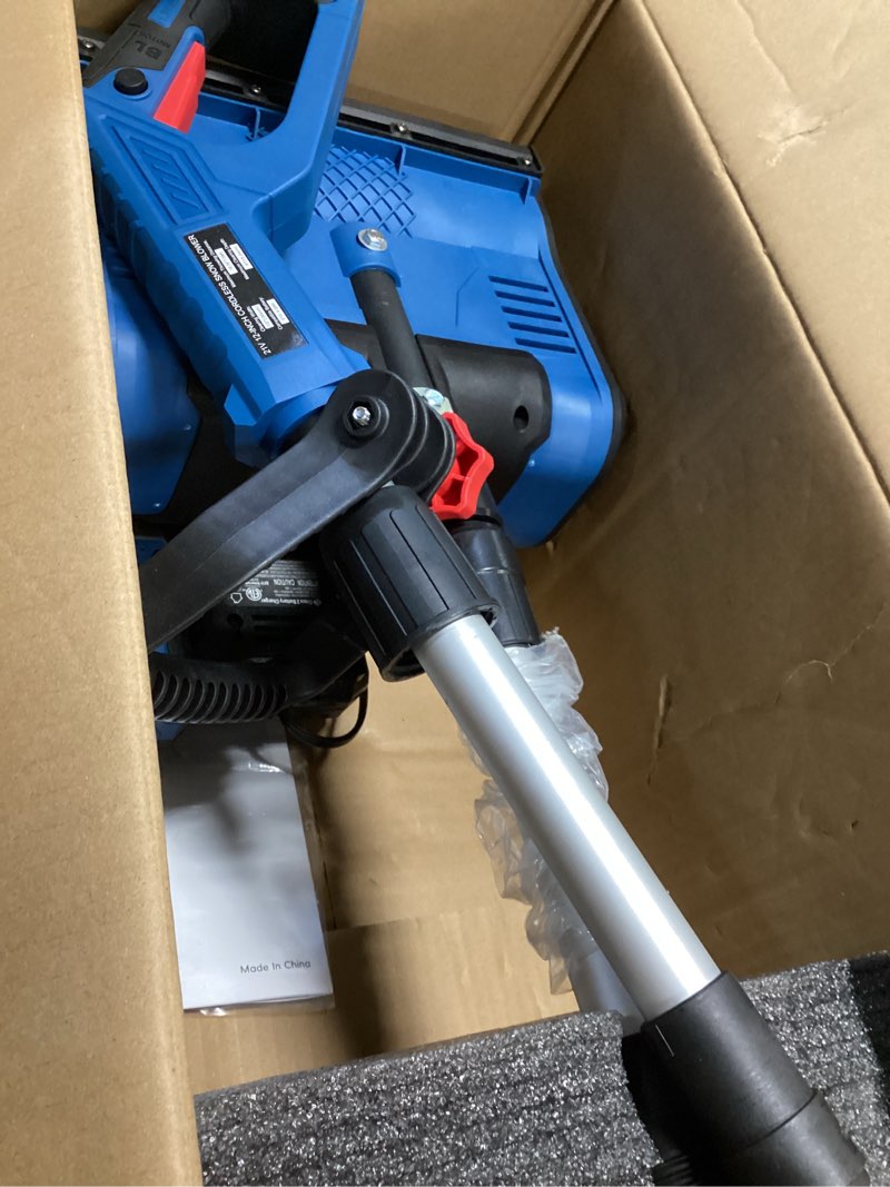 Condition photo showing Good Condition for Cordless Electric Snow Shovel Rake, 21V 12-Inch Brushless Battery Snow Blower with 4.0Ah & Fast Charger, 20FT Throw Distance, Compact Design, Adjustable Front Handle, for Driveway/Sidewalk – Blue