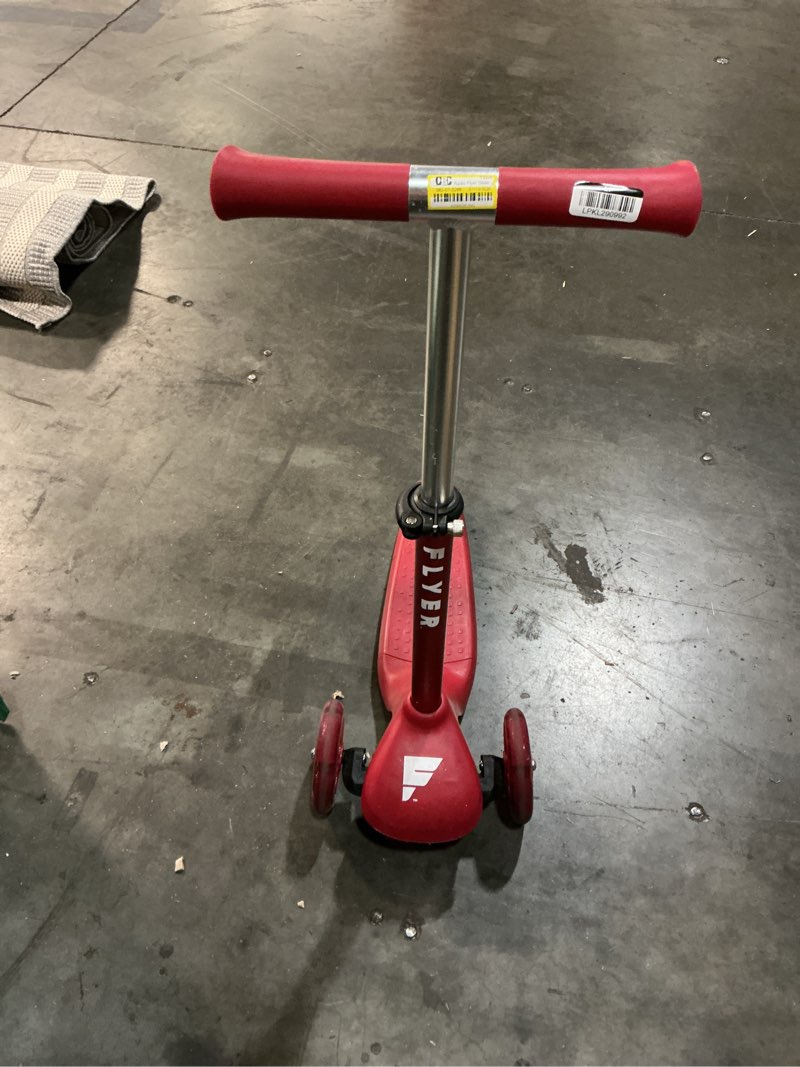 Condition photo showing As Is for radio flyer glider junior kick scooter with light up wheels: 3-wheel, ages 2-5, 44 lb capacity