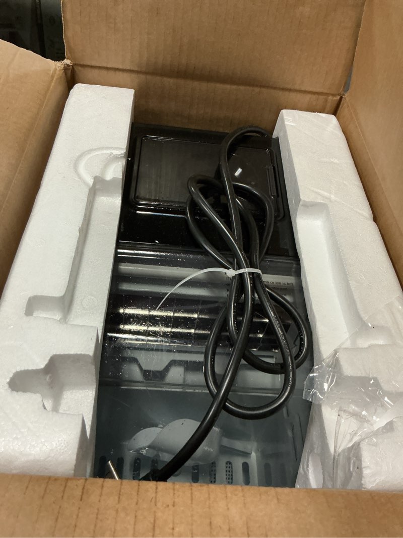 Condition photo showing As Is for euhomy ice cube maker machine countertop, 2 ways to add water, 45lbs/day 24 pcs ready in 13 mins, self-cleaning portable compact, with ice scoop & basket, perfect for home/kitchen/office/bar