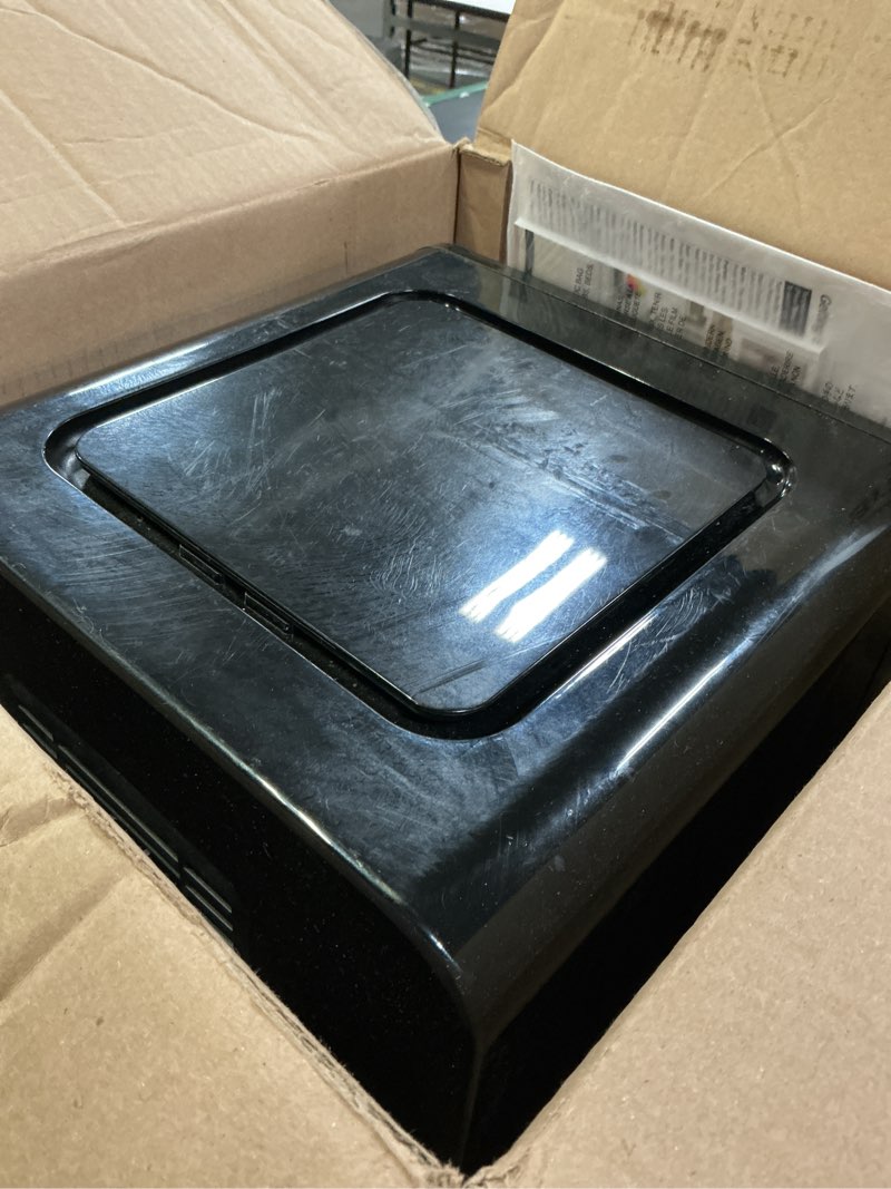 Condition photo showing As Is for nuwave brio 15.5qt 10-in-1 air fryer rotisserie oven, xl family size, even & crisp airfry, reheat, roast, dehydrate for quick meals, 50°-425°f control, 100 presets & 50 memory, dishwasher-safe, 1800w 15.5 qt