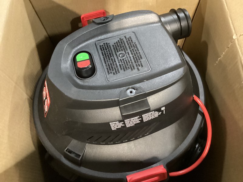 Condition photo showing As Is for shop-vac 16-gallon 5.5 hp corded wet/dry shop vacuum with accessories included