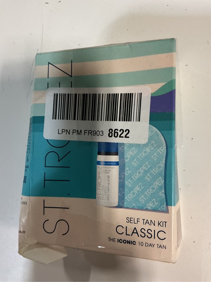 Condition photo showing New/Like New for St.Tropez Self Tan Classic Mini Kit: Travel-Sized Bronzing Mousse and Tanning Applicator Mitt, Even & Natural, Vegan