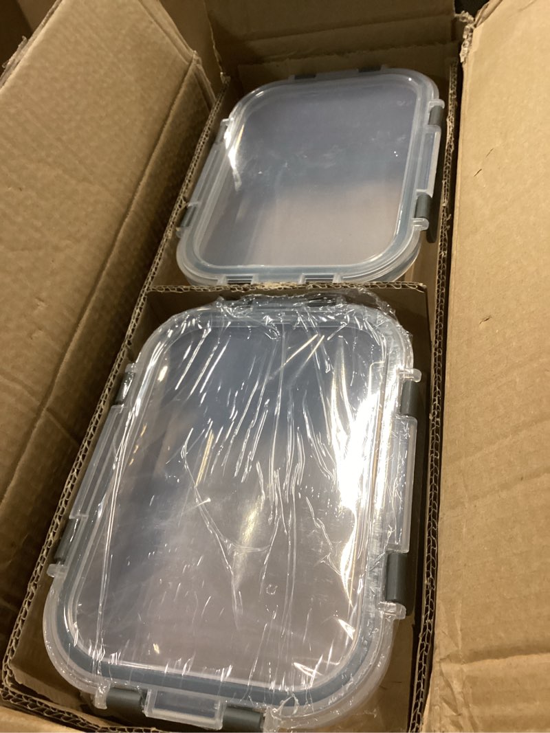 Condition photo showing Good Condition for [8-Pack,30 oz]Glass Meal Prep Containers,Glass Food Storage Containers,Airtight lunch Containers with Lids, Microwave, Oven, Freezer and Dishwasher Gray