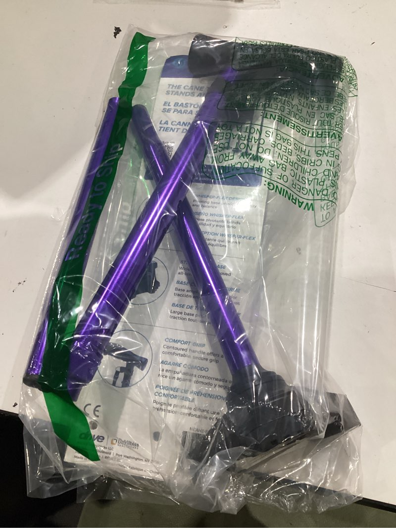 Condition photo showing New/Like New for hurrycane freedom edition foldable walking cane with t handle purple 1 count (pack of 1)