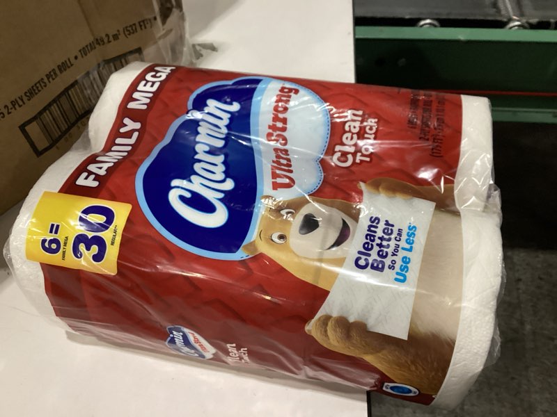 Charmin 18 family mega rolls. 275 2-ply sheets per roll