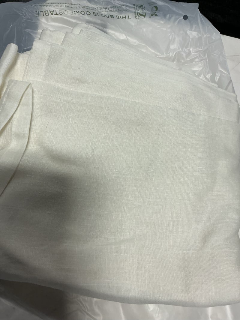 Condition photo showing Good Condition for european linen shower curtain, one size, ivory