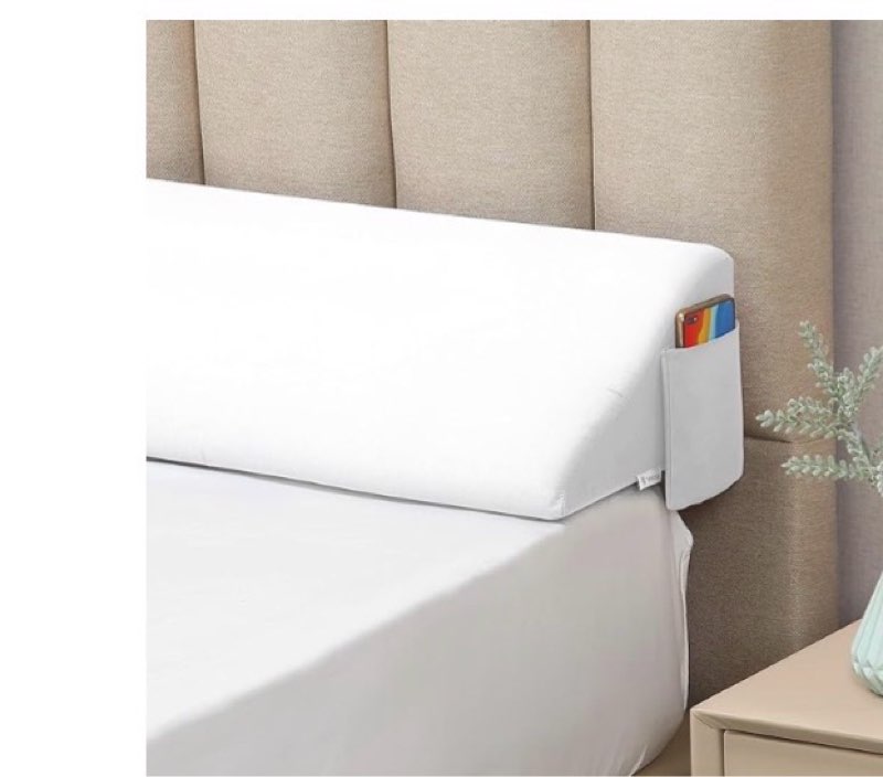 vekkia king bed wedge pillow for headboard gap/bed gap filler/mattress wedge to fill 0-6" gap between headboard and mattress (white 76"x10"x6")