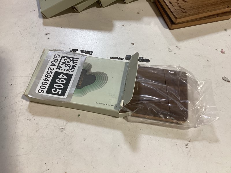 Condition photo showing Good Condition for maxgear portable wooden business card holder for men, premium walnut business card case walnut credit cards pocket for carrying your cards, slim magnetic closure card holder for business & networking